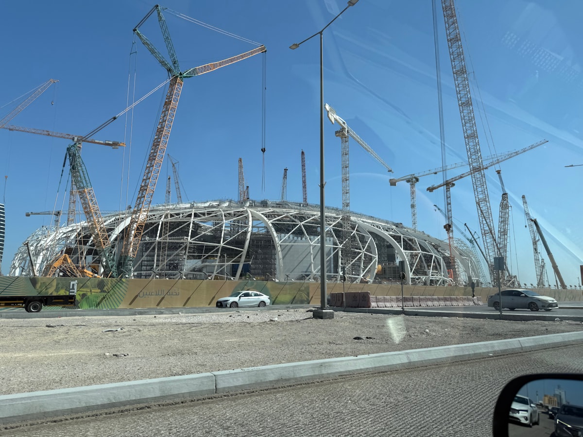 A large infrastructure construction project underway, representing the scale of work recognized by the AGC Bowen Prize for field leadership.